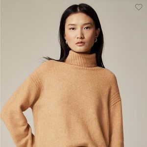 J. Crew Turtleneck sweater in Supersoft yarn, Heather Camel, size sm